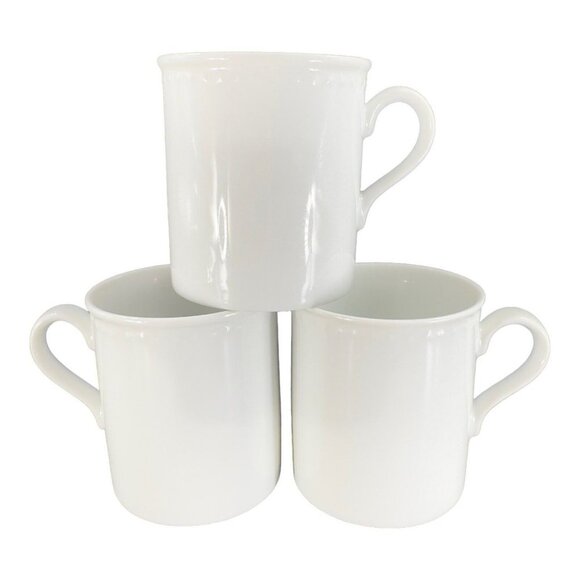 Crate & Barrel Staccato White Coffee Tea Mug Cup Kathleen Willis Japan Set 3 VTG - Picture 1 of 16